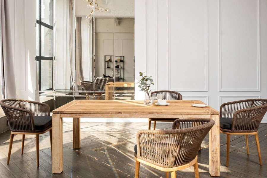 Обеденная группа на 6 персон Мадейра коричневая из дуба 4sis