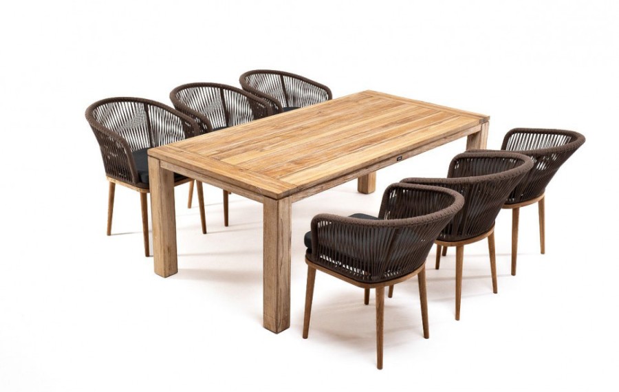Обеденная группа на 6 персон Мадейра коричневая из дуба 4sis