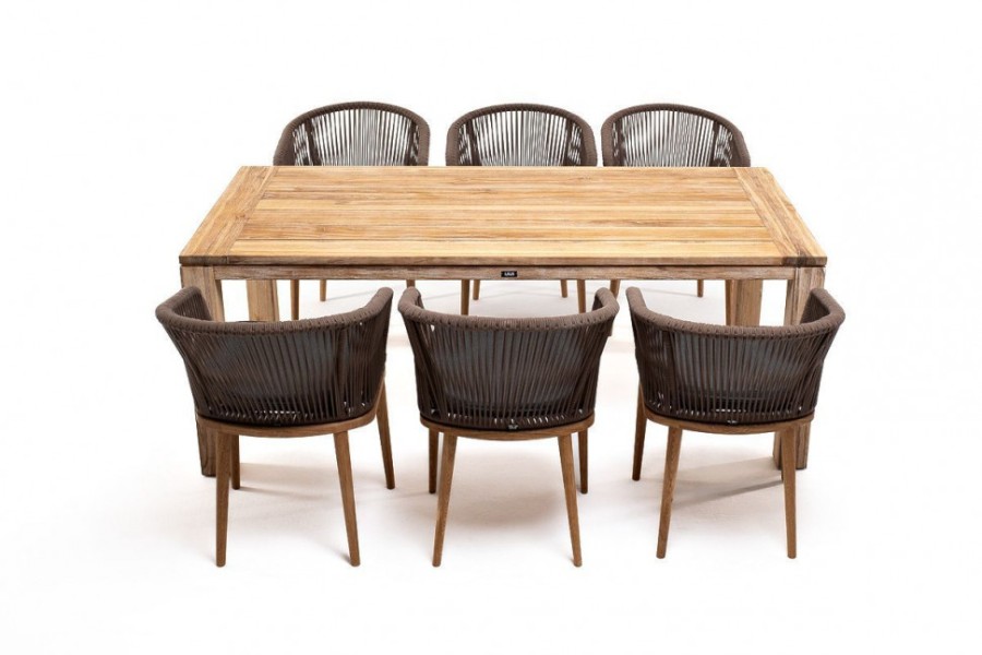 Обеденная группа на 6 персон Мадейра коричневая из дуба 4sis