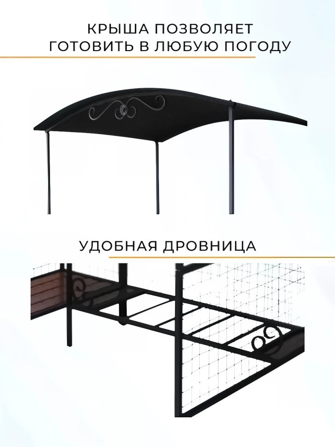 Мангал для дачи с крышей, ММ-26 Garden story