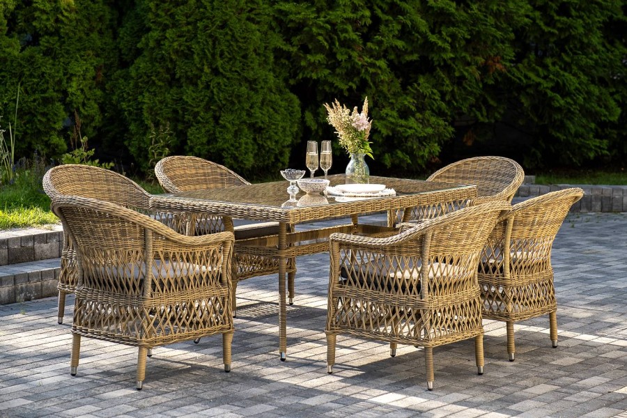 Обеденная группа Амароне 6 соломенная 4sis