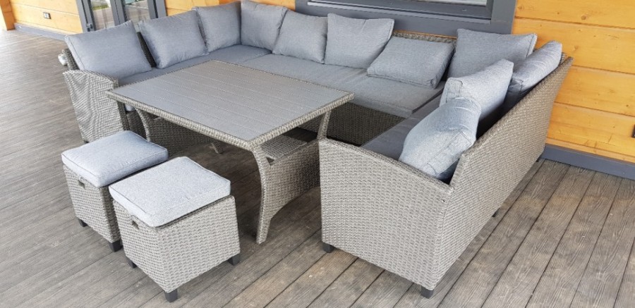 Комплект плетеной мебели AFM-370A Dark Grey Афина