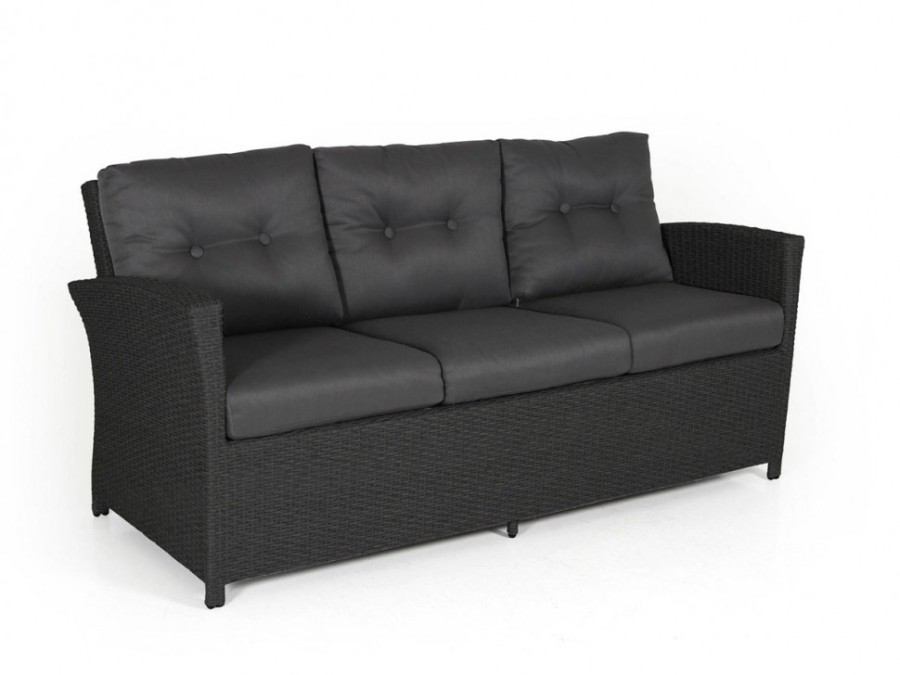 Плетеный диван Soho black Brafab