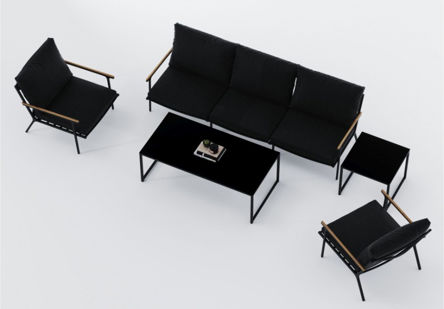 Лаунж зона Calma long черная Gardenini 