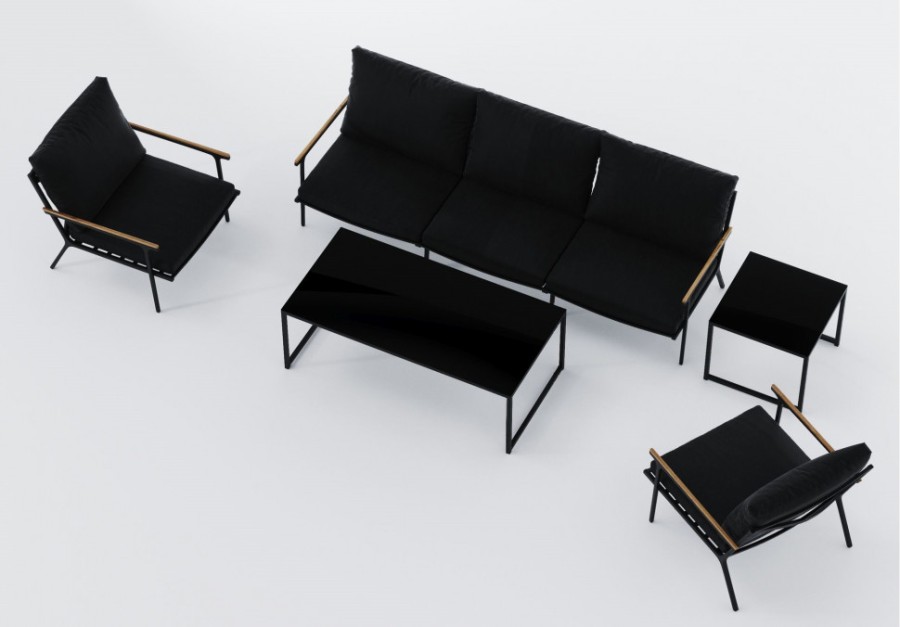 Лаунж зона Calma long черная Gardenini 