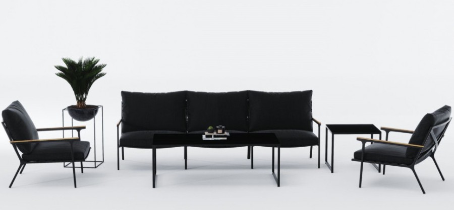 Лаунж зона Calma long черная Gardenini 