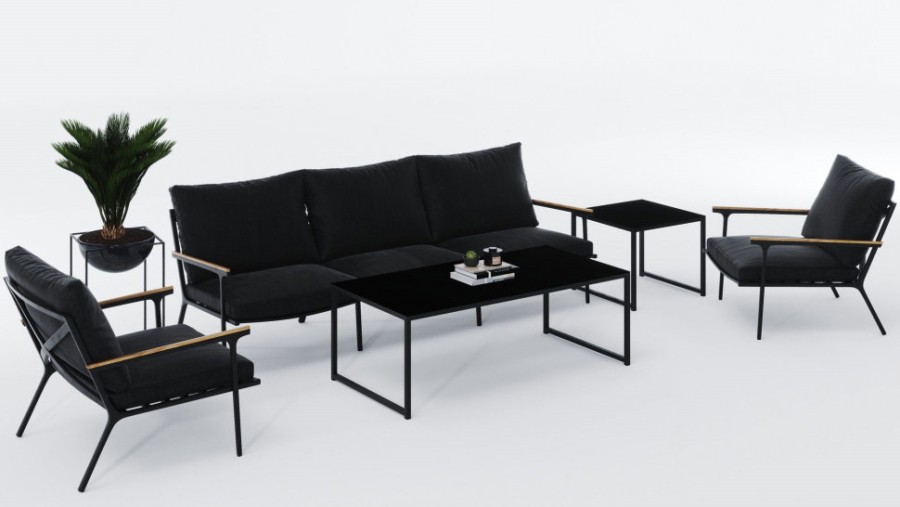 Лаунж зона Calma long черная Gardenini 