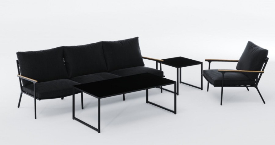 Лаунж зона Calma long черная Gardenini 