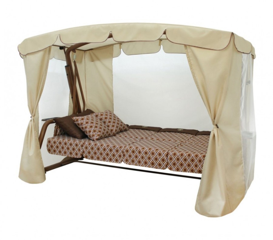 Садовые качели четырехместные Монарх 2020 шоколад Garden