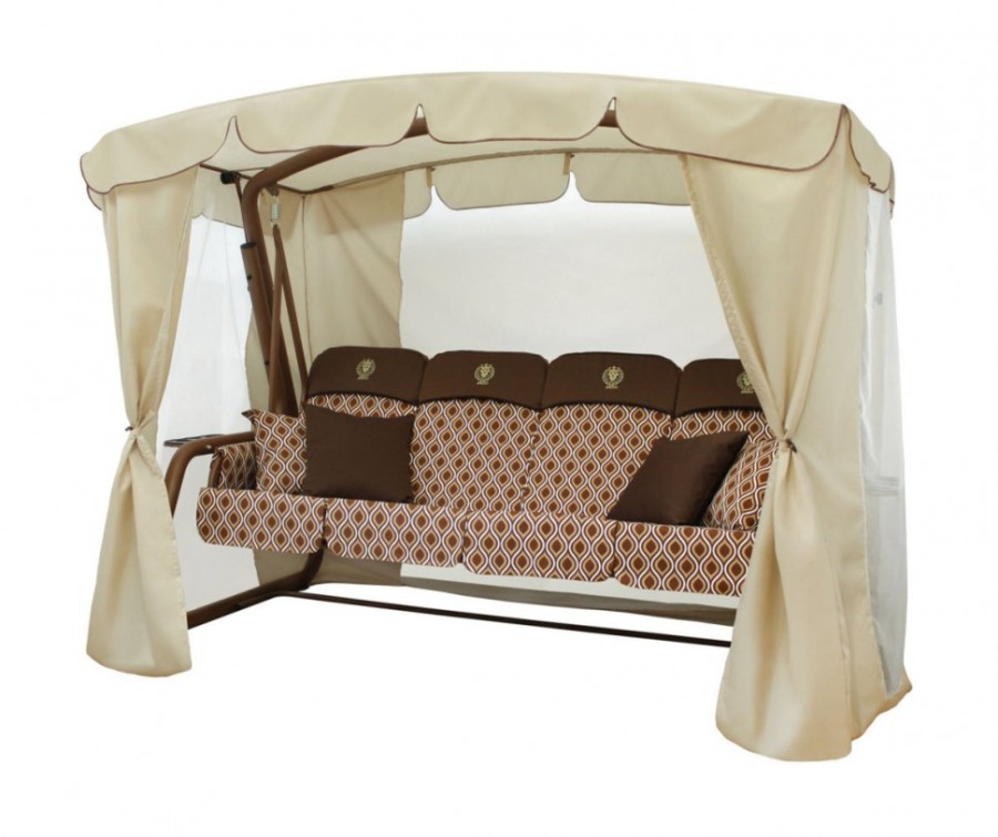 Садовые качели четырехместные Монарх 2020 шоколад Garden