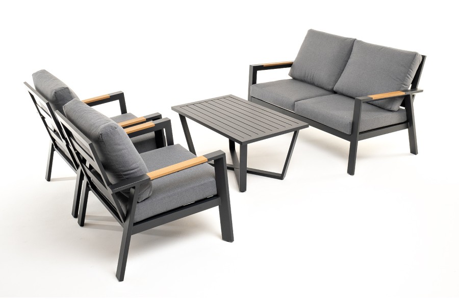 Лаунж-зона 4-местная из алюминия Орхидея, цвет темно-серый 4sis