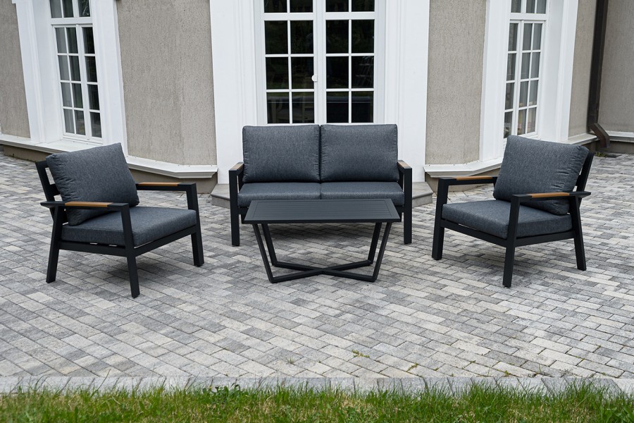 Лаунж-зона 4-местная из алюминия Орхидея, цвет темно-серый 4sis