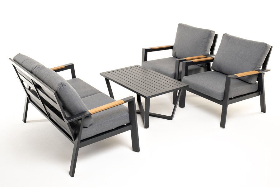 Лаунж-зона 4-местная из алюминия Орхидея, цвет темно-серый 4sis