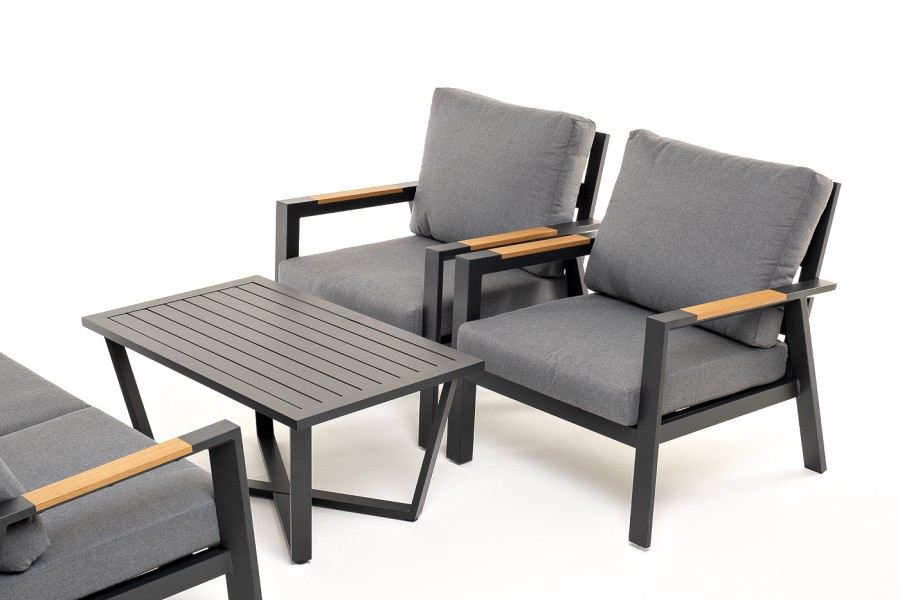 Лаунж-зона 4-местная из алюминия Орхидея, цвет темно-серый 4sis