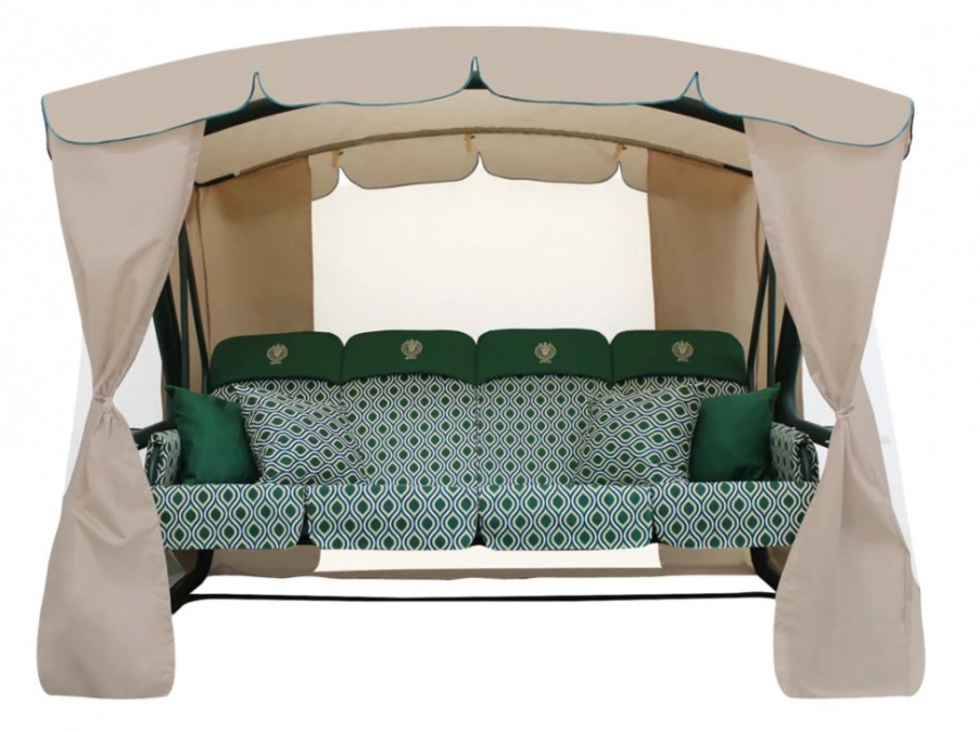 Садовые качели четырехместные Монарх зеленые Garden