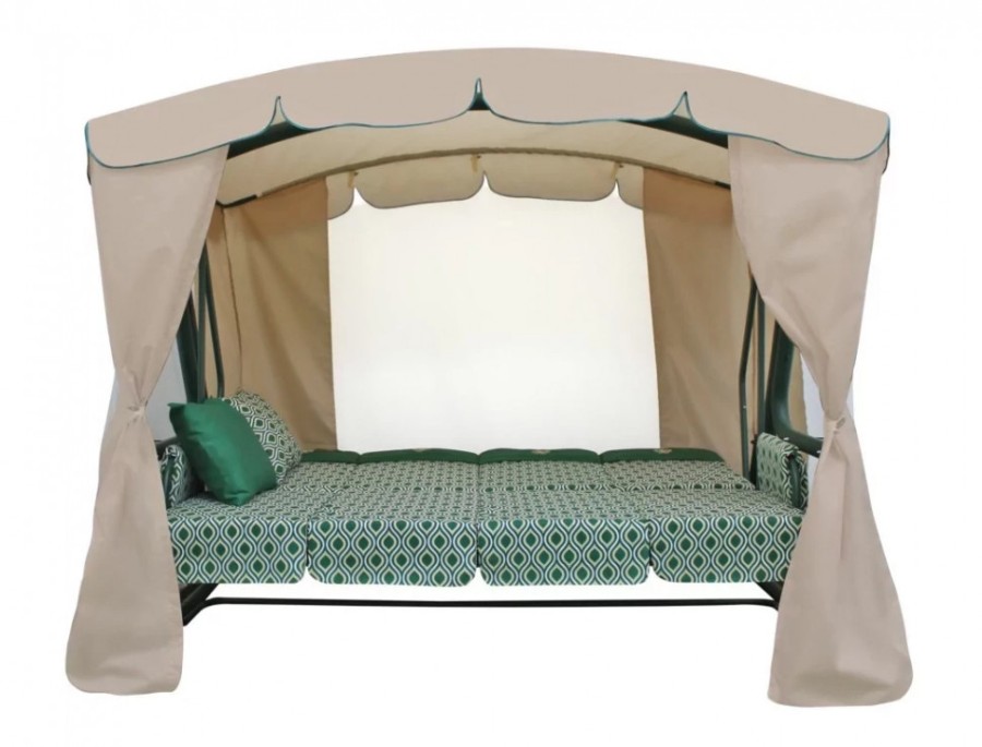 Садовые качели четырехместные Монарх зеленые Garden