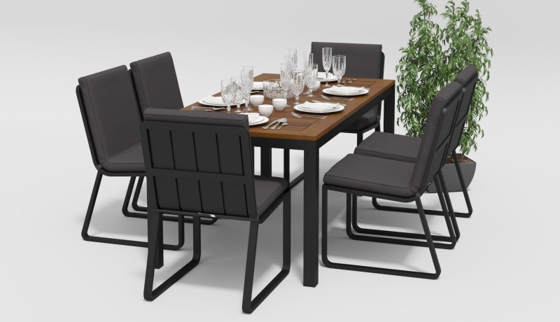 Обеденная группа Bella Voglie 180 антрацит Gardenini