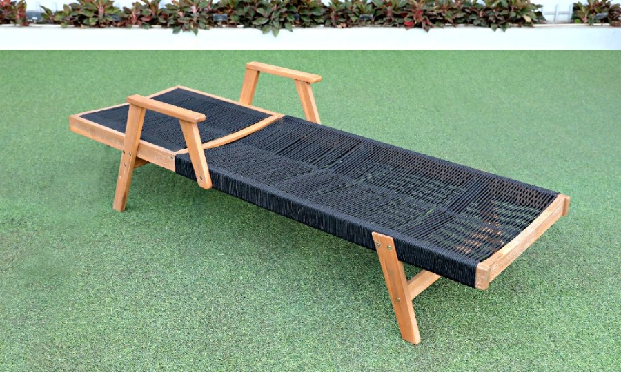 Шезлонг-лежак из акации Michelle Sunlounge Royal Family