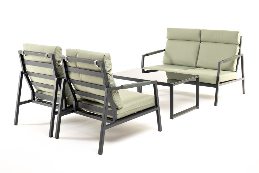 Лаунж-зона 4-местная из алюминия Лилия, цвет серо-зеленый