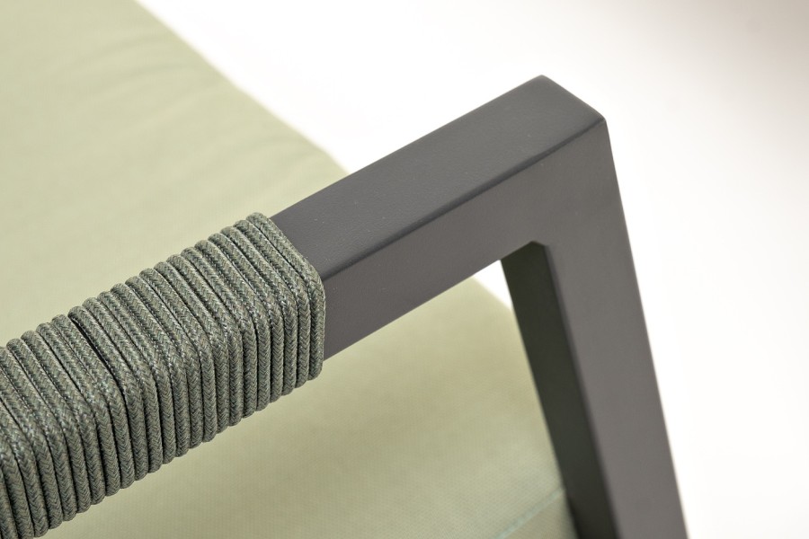 Лаунж-зона 4-местная из алюминия Лилия, цвет серо-зеленый