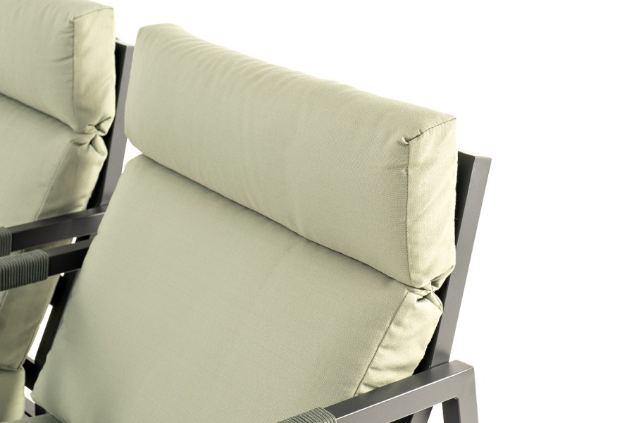 Лаунж-зона 4-местная из алюминия Лилия, цвет серо-зеленый