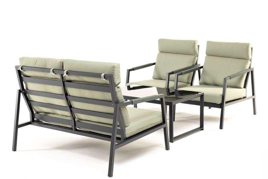 Лаунж-зона 4-местная из алюминия Лилия, цвет серо-зеленый