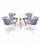 Обеденная группа Фоджа на 4 персоны цвет светло-серый 4sis