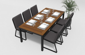 Обеденная группа Bella Voglie 200 антрацит Gardenini