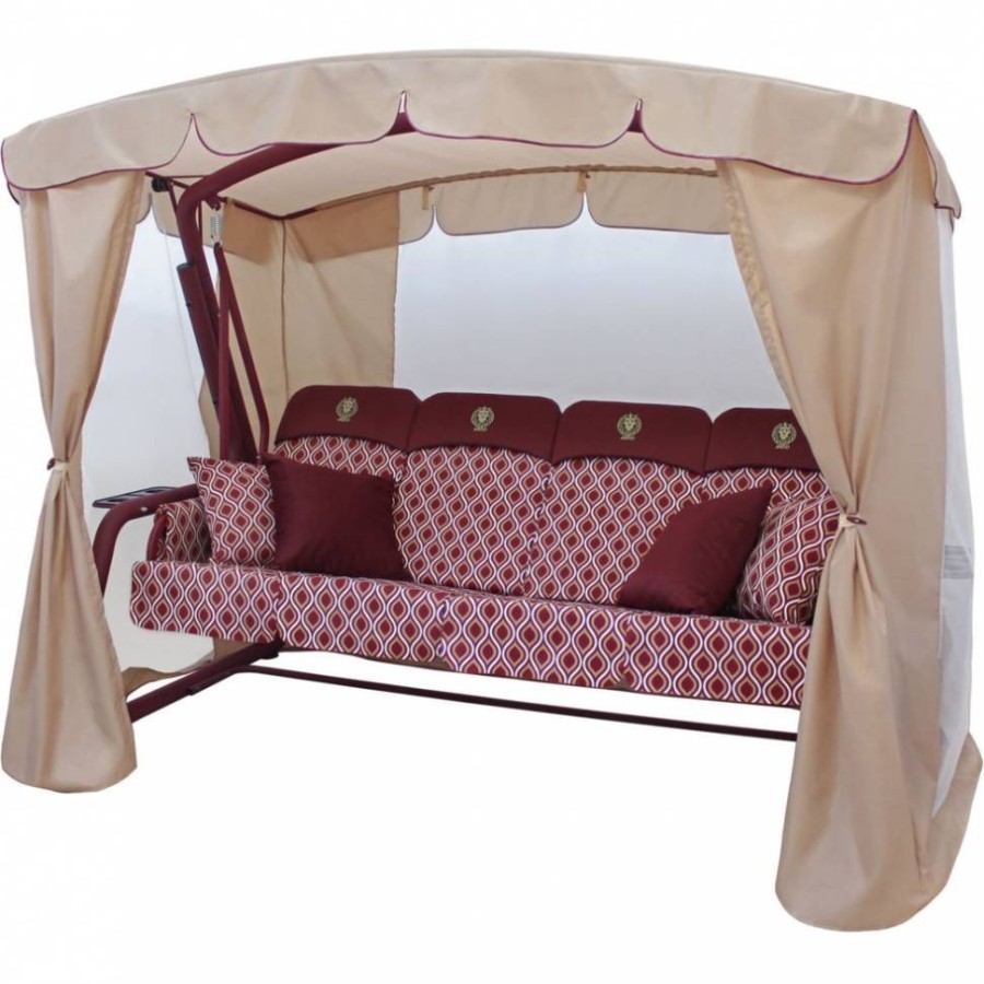 Садовые качели четырехместные Монарх, бордо Garden