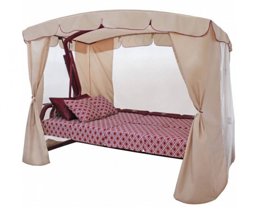 Садовые качели четырехместные Монарх, бордо Garden