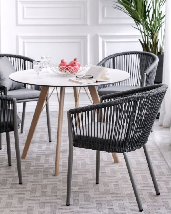 Обеденная группа Франческо 4 темно-серая 4sis