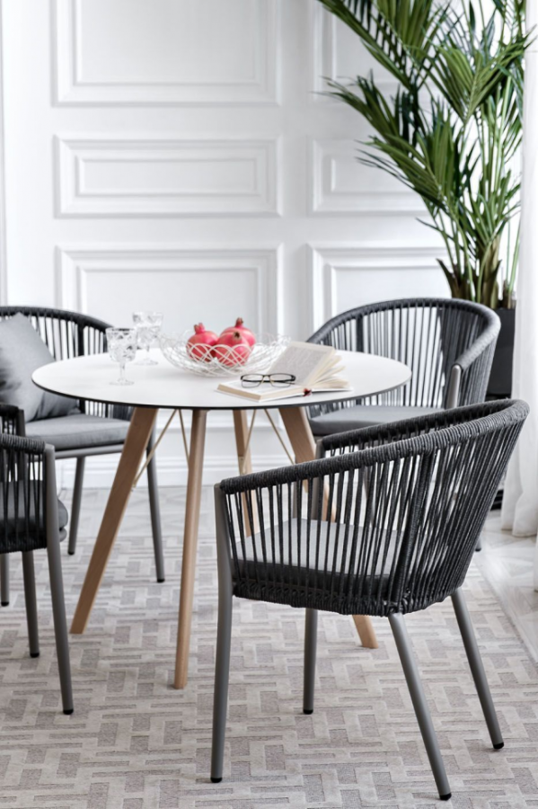 Обеденная группа Франческо 4 темно-серая 4sis