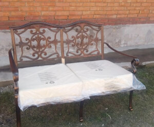 Диван двухместный из литого алюминия Venice Кит Маркет