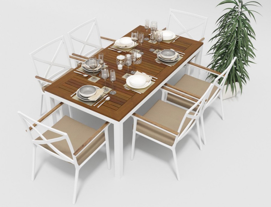 Обеденная группа Bella Calma 220 бежевая Gardenini
