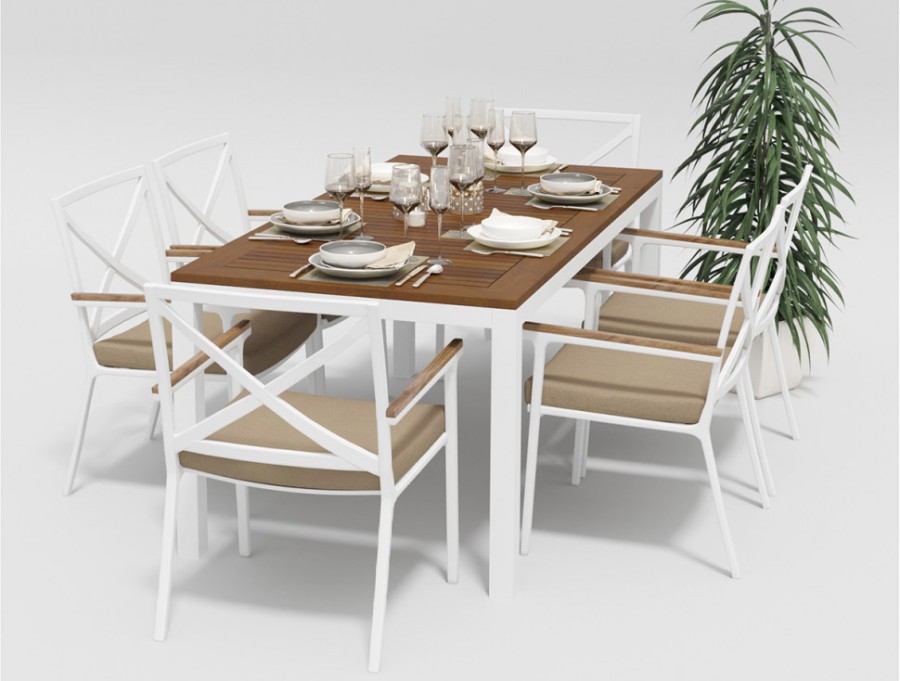 Обеденная группа Bella Calma 220 бежевая Gardenini