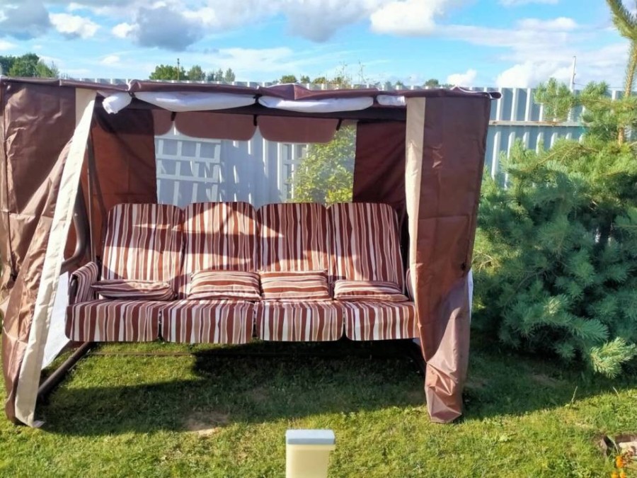 Садовые качели четырехместные Элит Люкс Плюс шоколад Garden