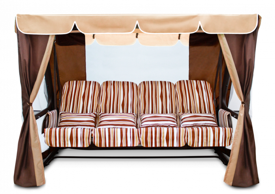 Садовые качели четырехместные Элит Люкс Плюс шоколад Garden