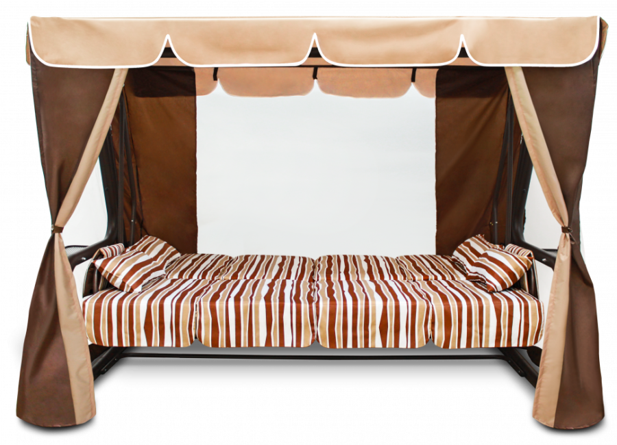 Садовые качели четырехместные Элит Люкс Плюс шоколад Garden