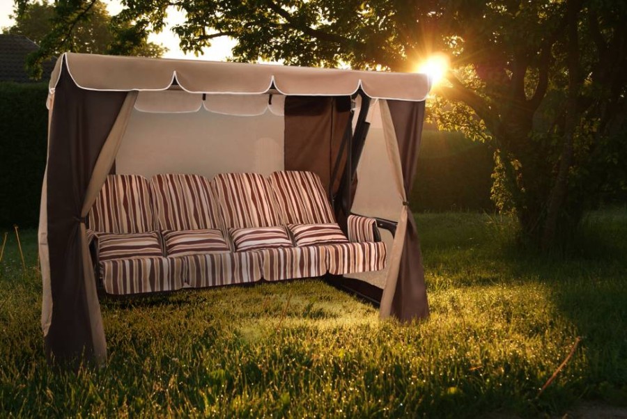 Садовые качели четырехместные Элит Люкс Плюс шоколад Garden