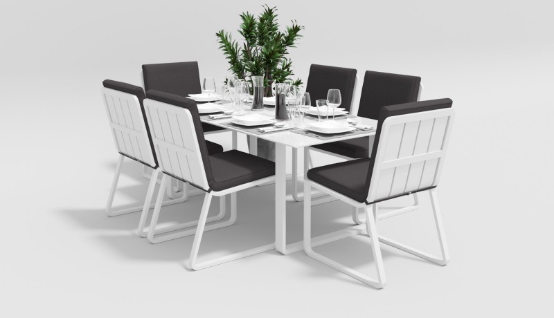 Обеденная группа Voglie-2 180 белый антрацит Gardenini