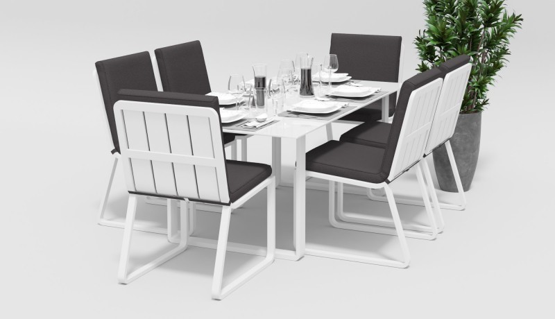 Обеденная группа Voglie-2 180 белый антрацит Gardenini