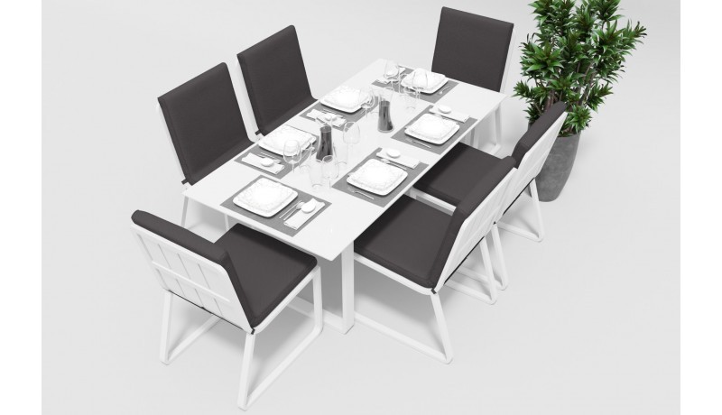 Обеденная группа Voglie-2 180 белый антрацит Gardenini