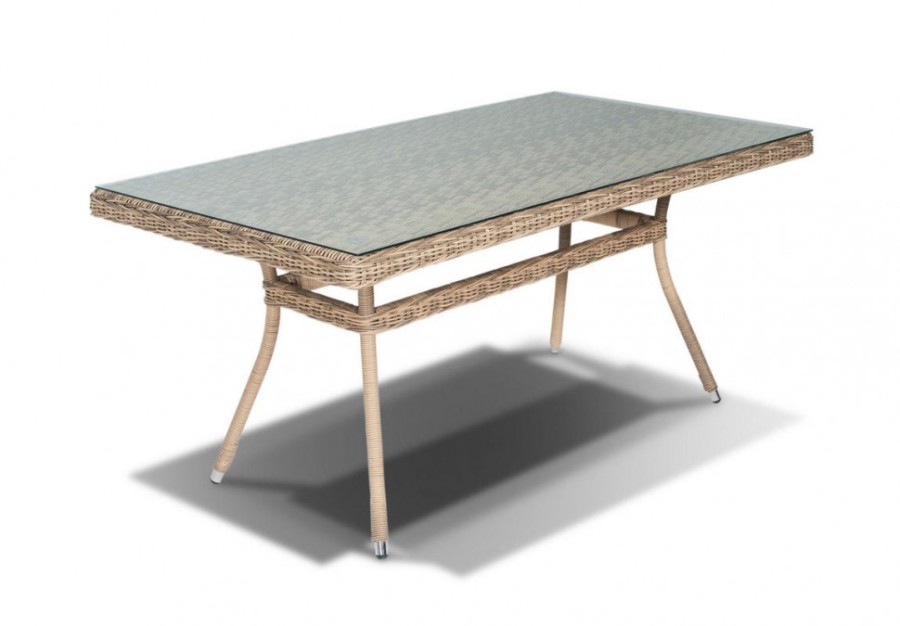 Обеденный стол из искусственного ротанга Латте 160х90см 4sis