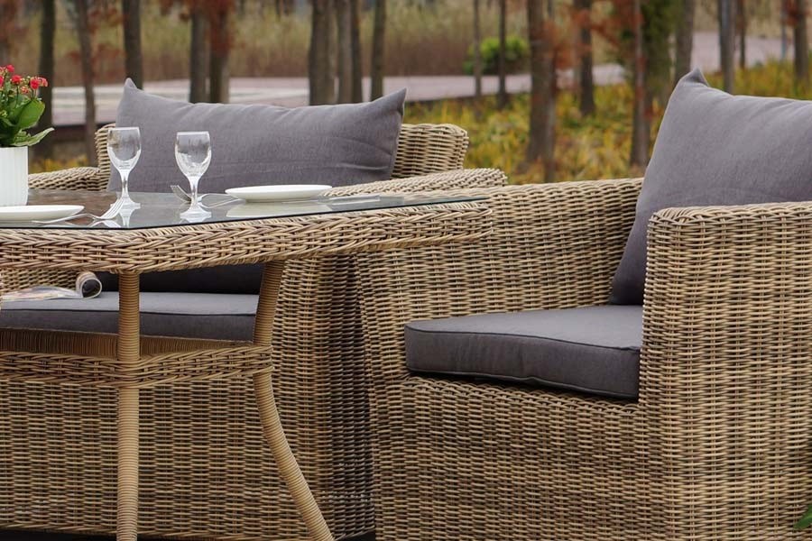 Обеденный стол из искусственного ротанга Латте 160х90см 4sis