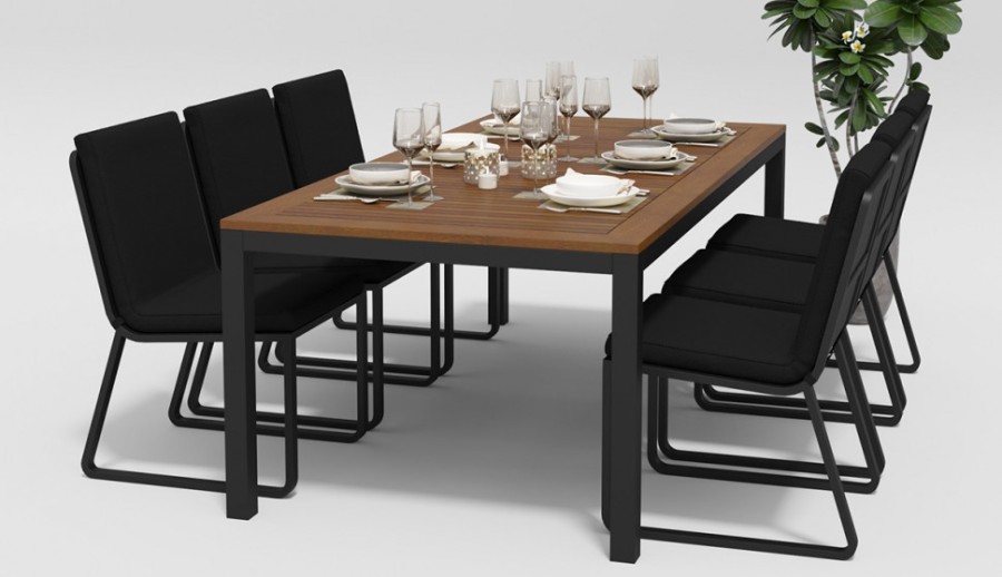 Обеденная группа Bella Voglie 220 антрацит Gardenini