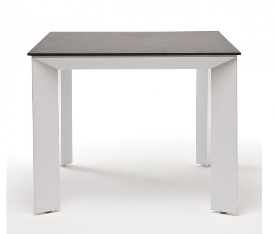 Обеденный стол Венето 90 из HPL серый гранит/белый 4sis