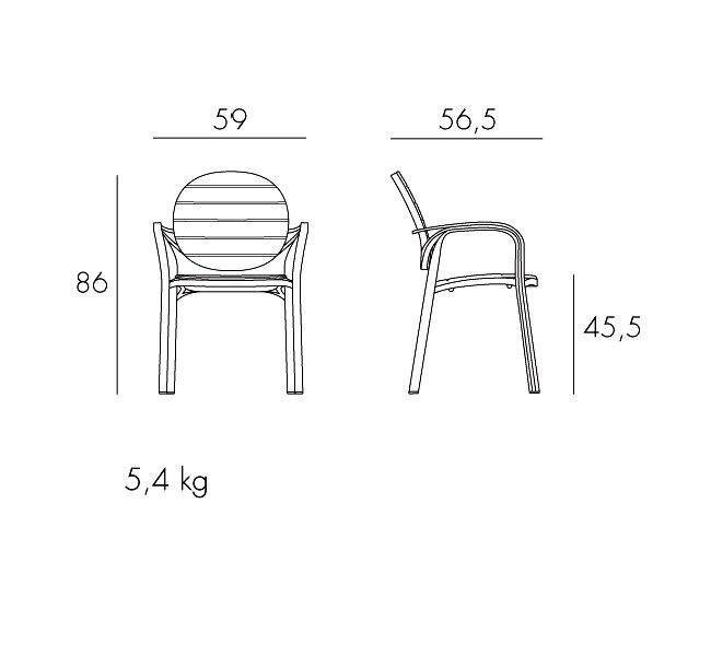 Кресло пластиковое Palma тортора Nardi