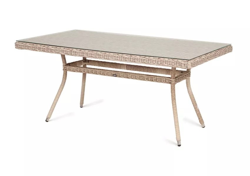 Обеденный стол из искусственного ротанга Латте Beige 160х90см 4sis