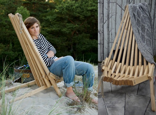 Кресло шезлонг Ribbon natur 3001 Brafab