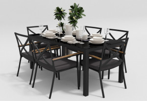 Обеденная группа Calma 180 антрацит Gardenini